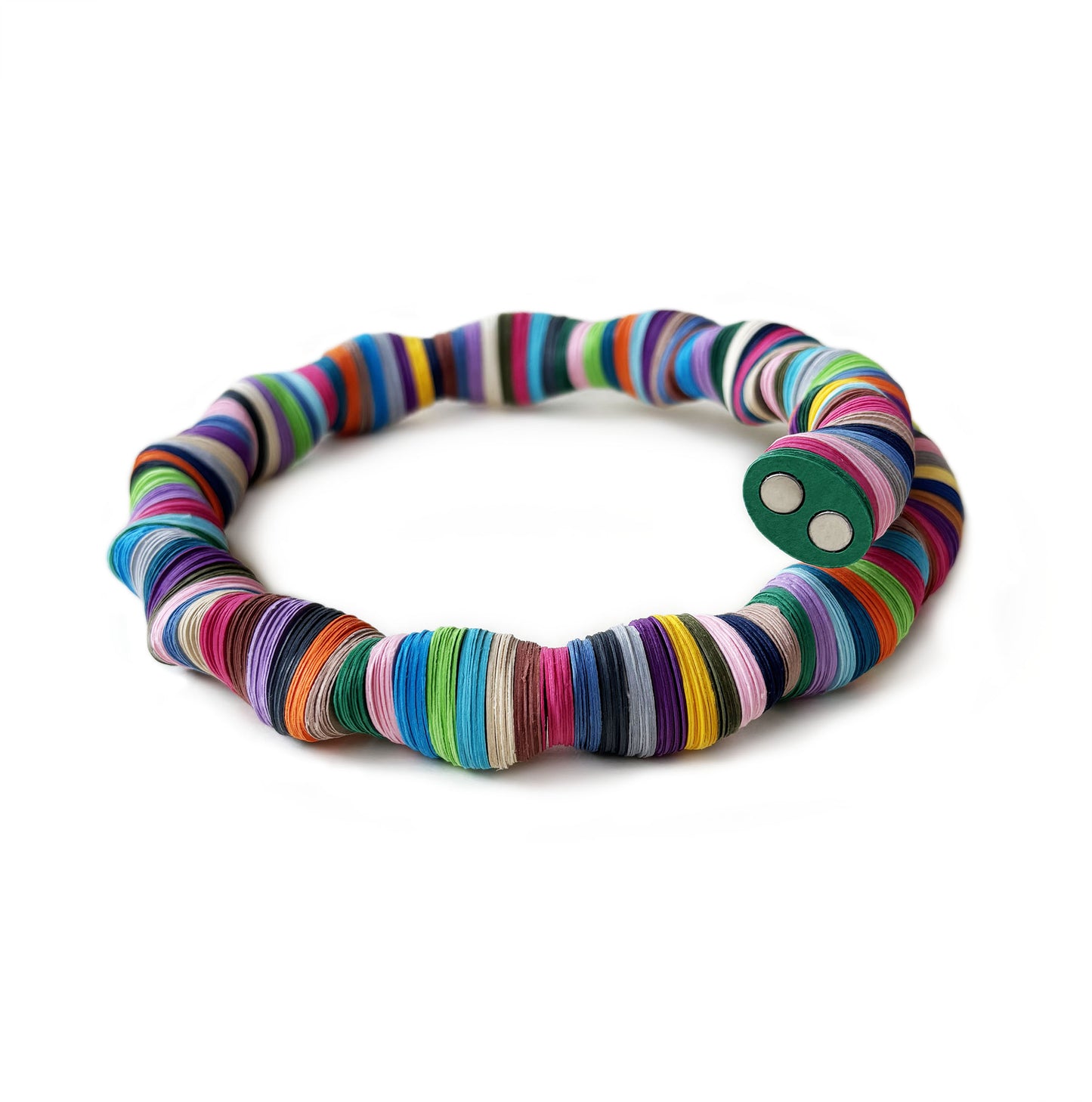 Girocollo di carta a spirale multicolore - Verde Alfieri