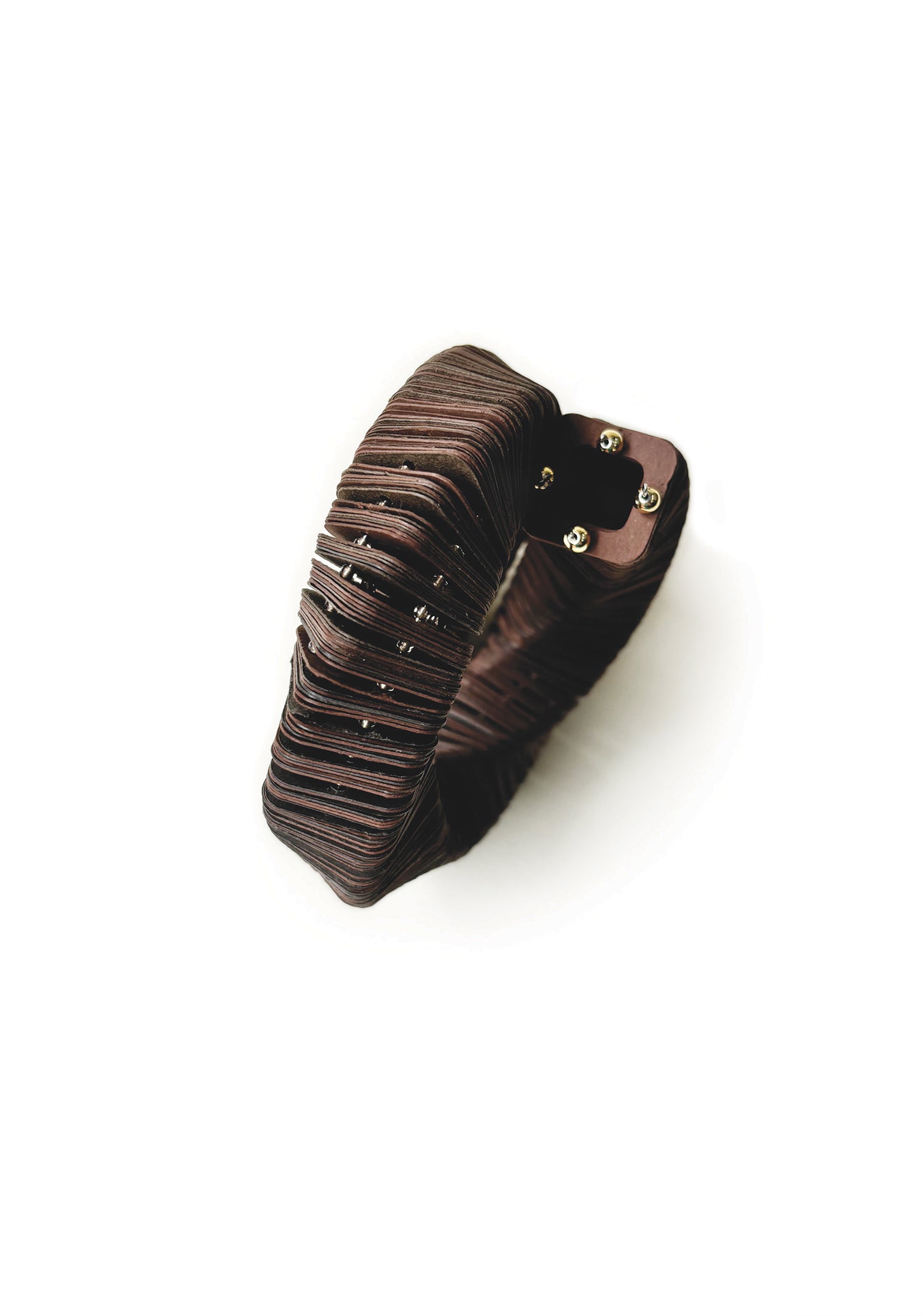 Dune, bracciale di carta marrone design a spirale - Verde Alfieri