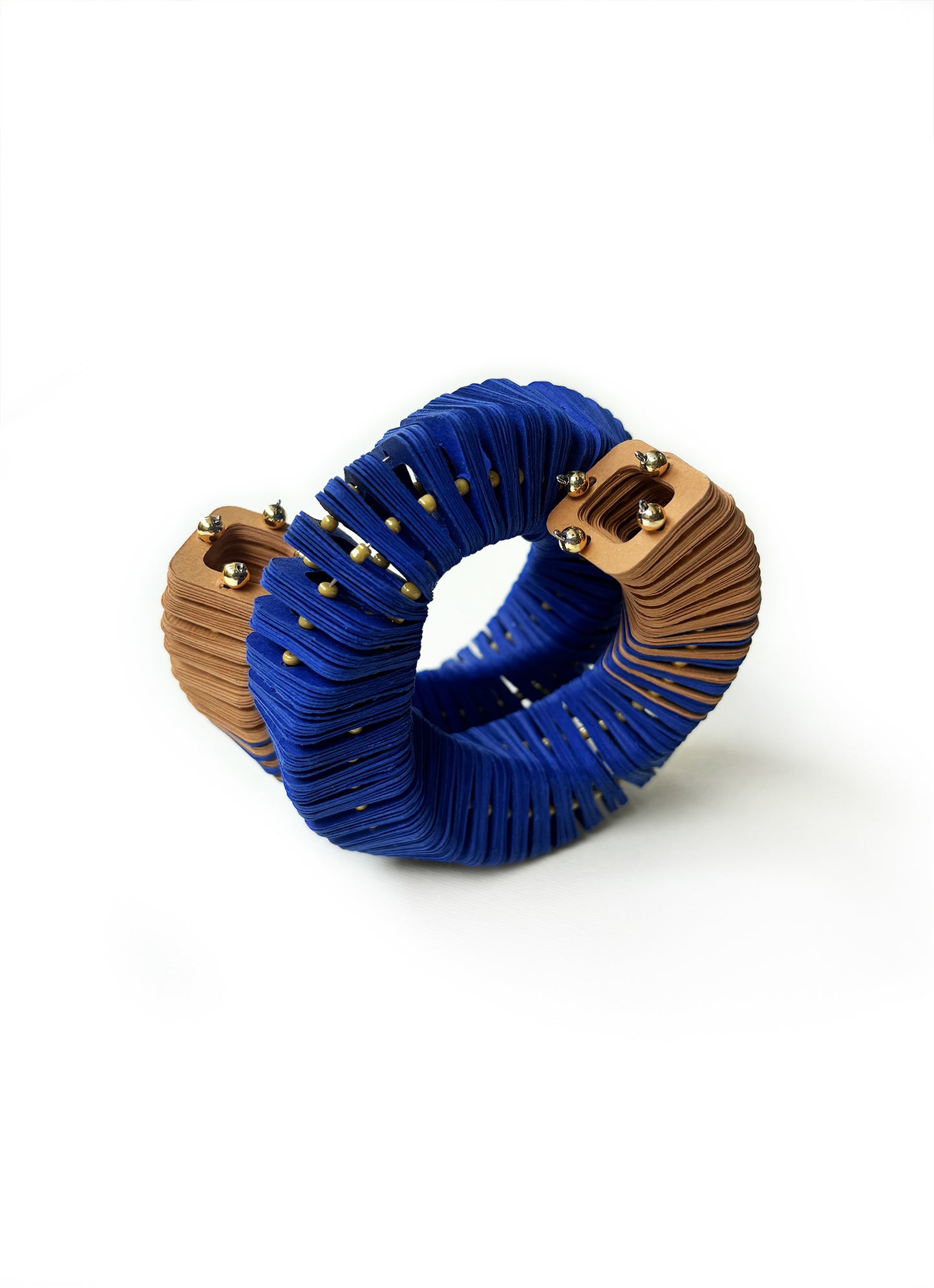 Dune, bracciale in carta blu e giallo - Verde Alfieri