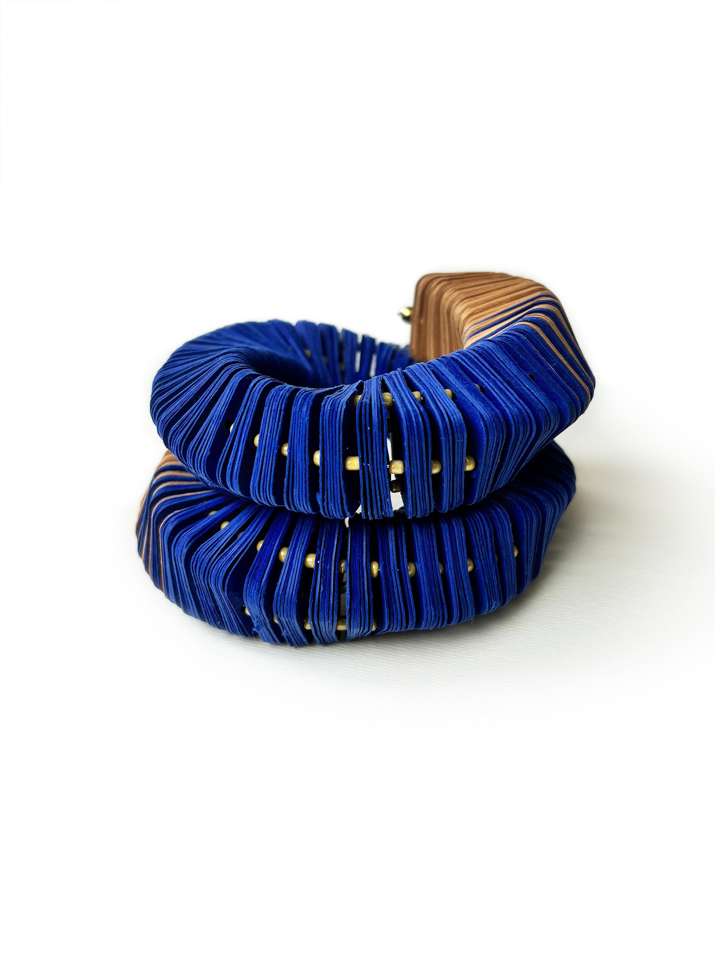 Dune, bracciale in carta blu e giallo - Verde Alfieri