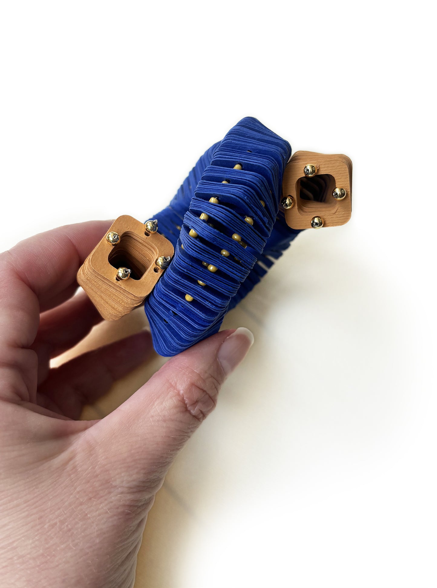 Dune, bracciale in carta blu e giallo - Verde Alfieri