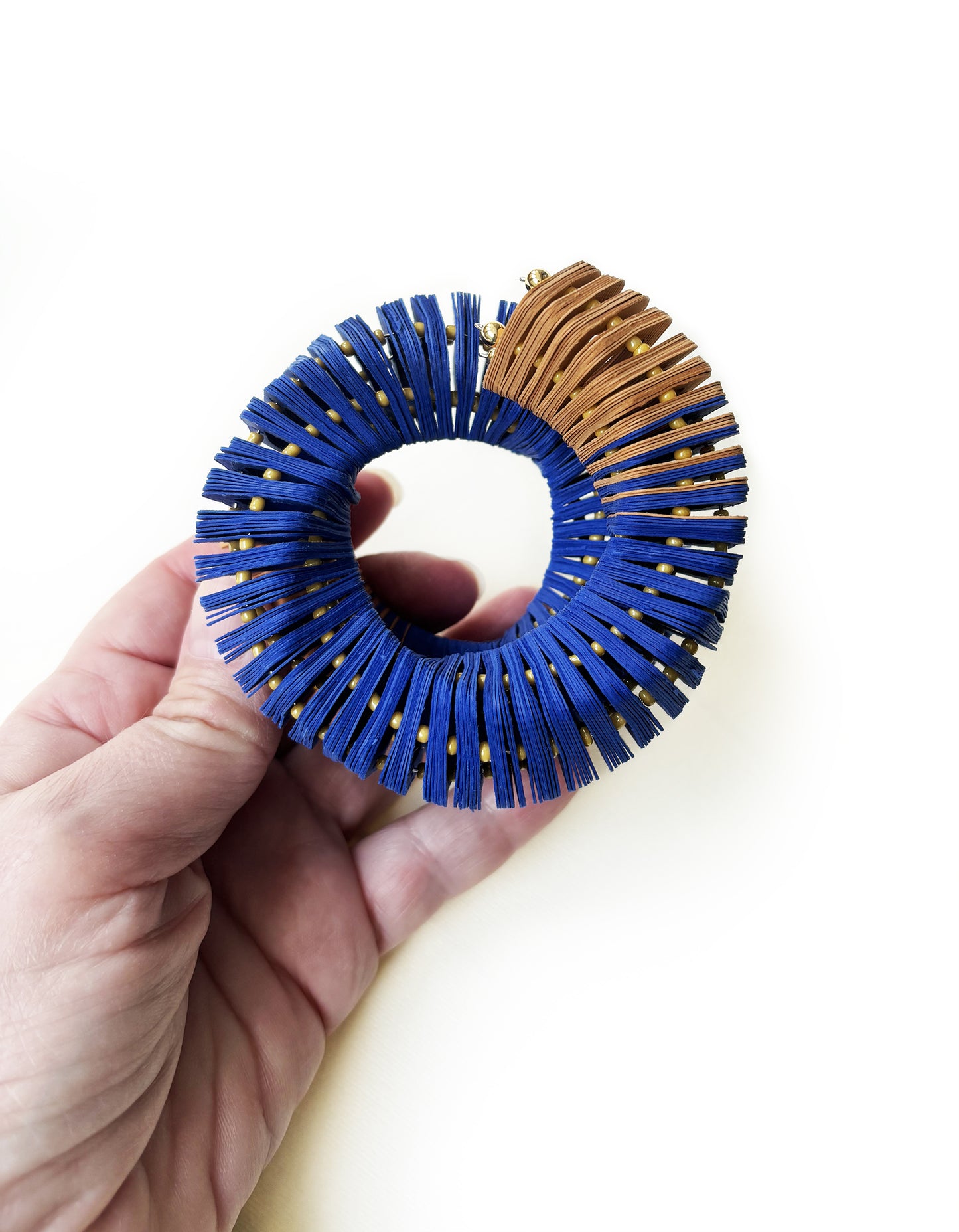 Dune, bracciale in carta blu e giallo - Verde Alfieri
