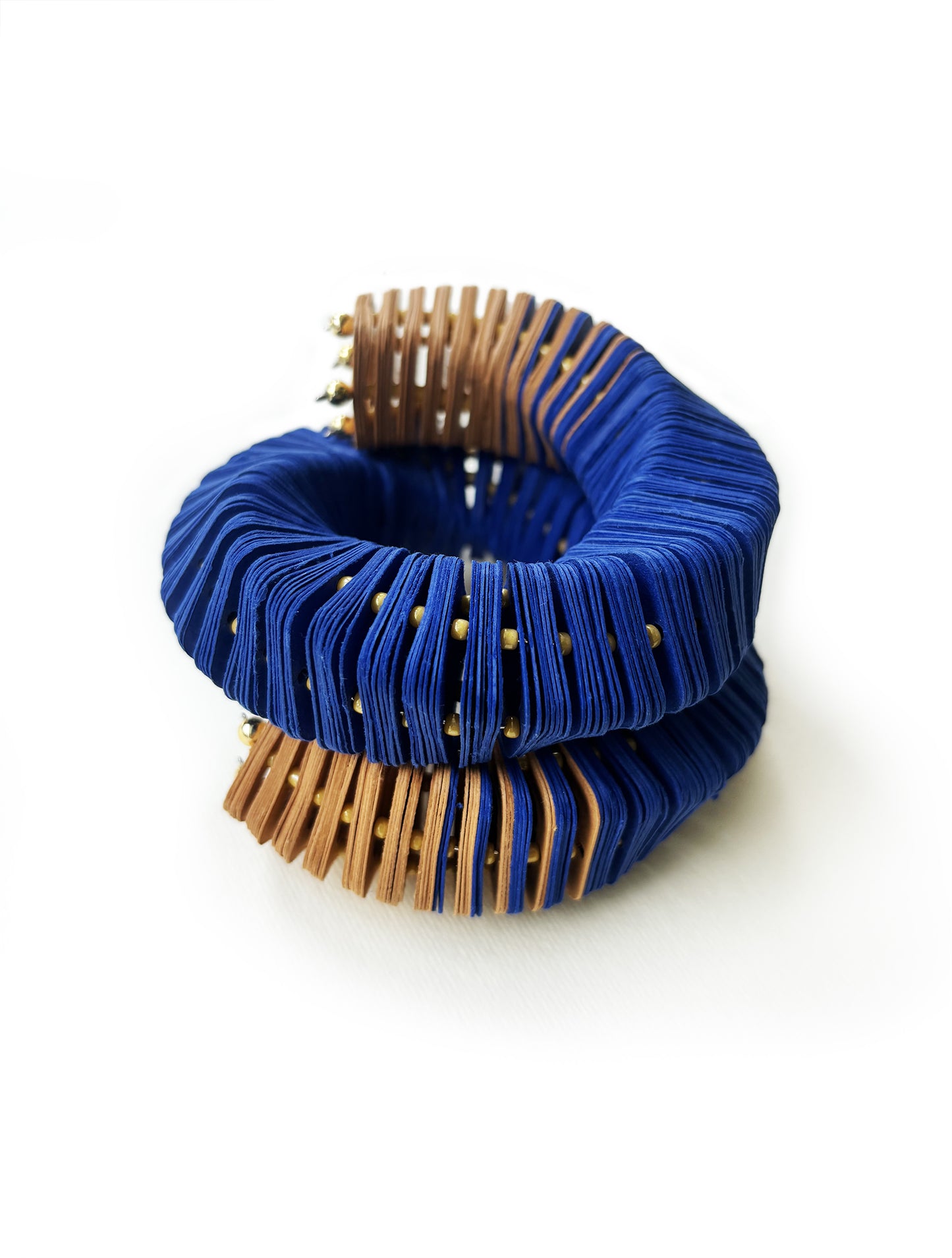 Dune, bracciale in carta blu e giallo - Verde Alfieri