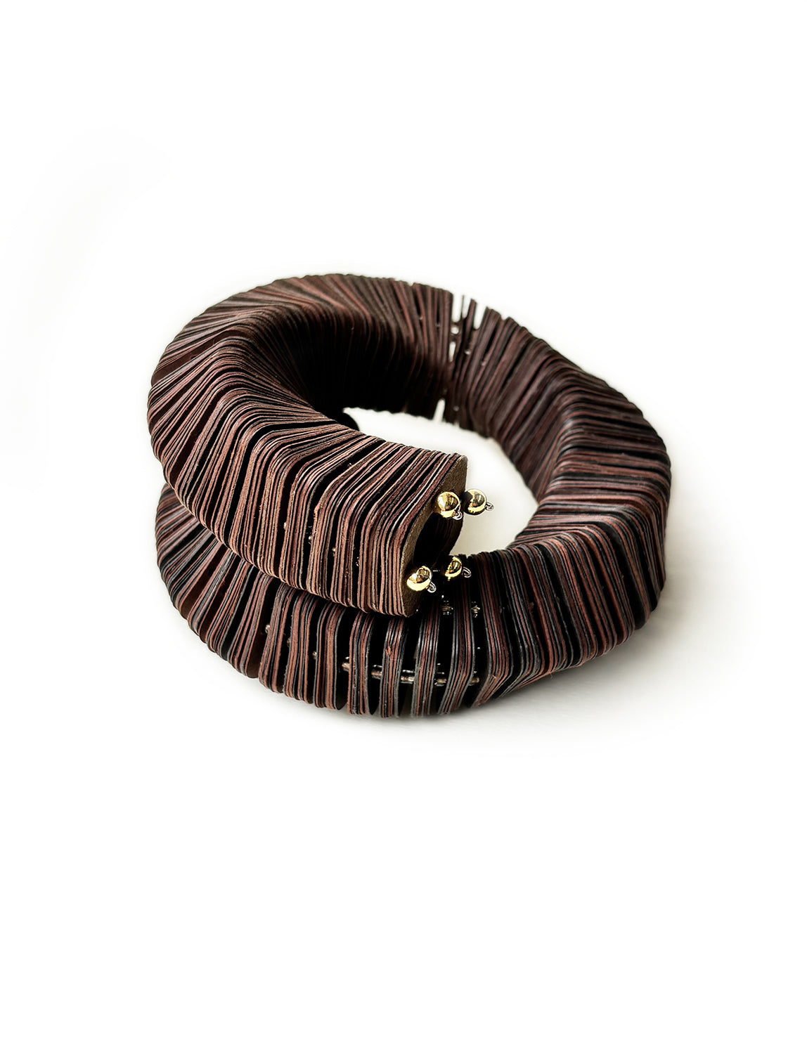 Dune, bracciale di carta marrone design a spirale - Verde Alfieri