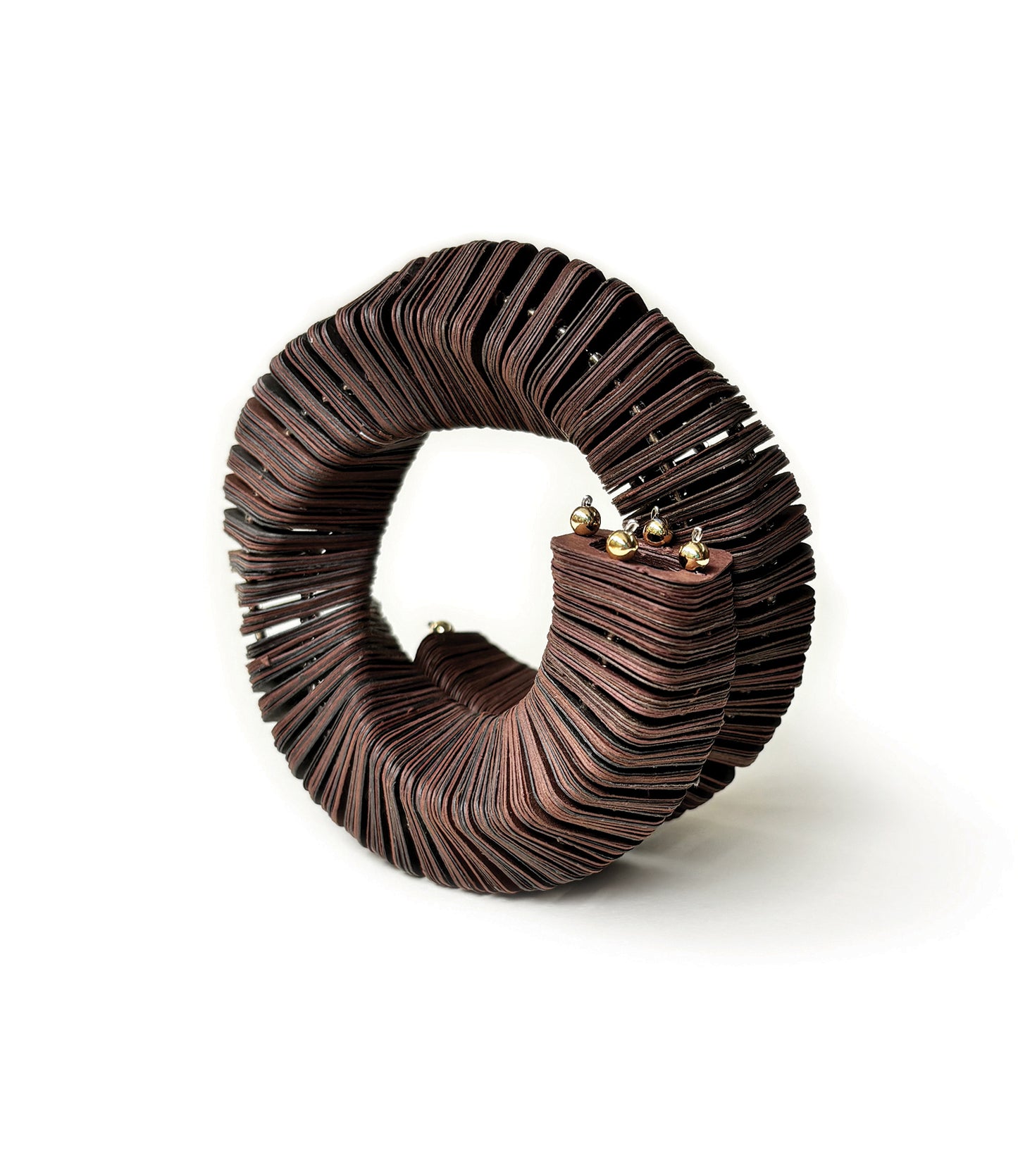 Dune, bracciale di carta marrone design a spirale - Verde Alfieri