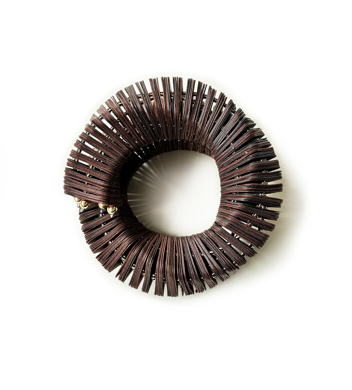 Dune, bracciale di carta marrone design a spirale - Verde Alfieri