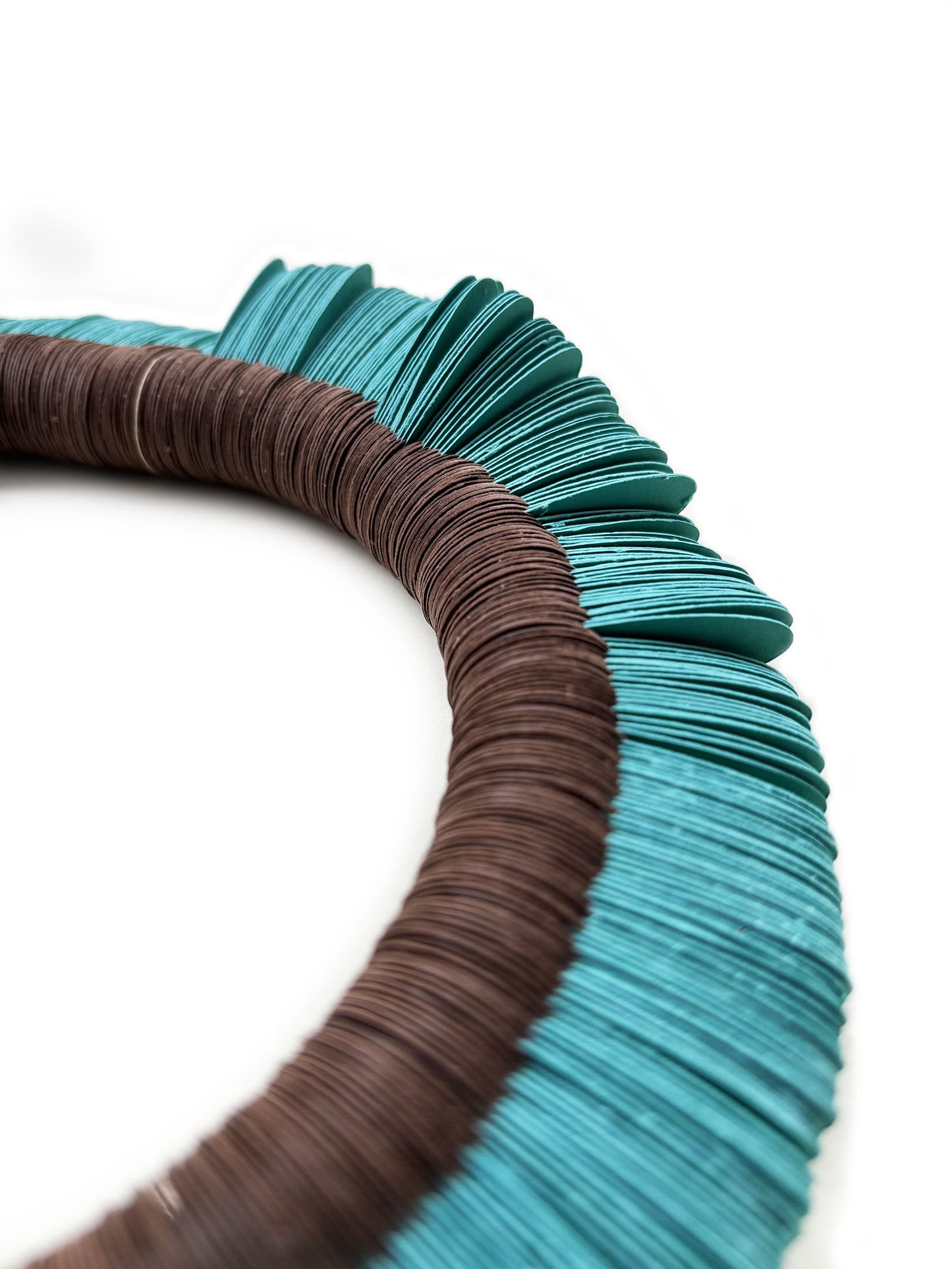 Petals, girocollo di carta marrone e turchese - Verde Alfieri