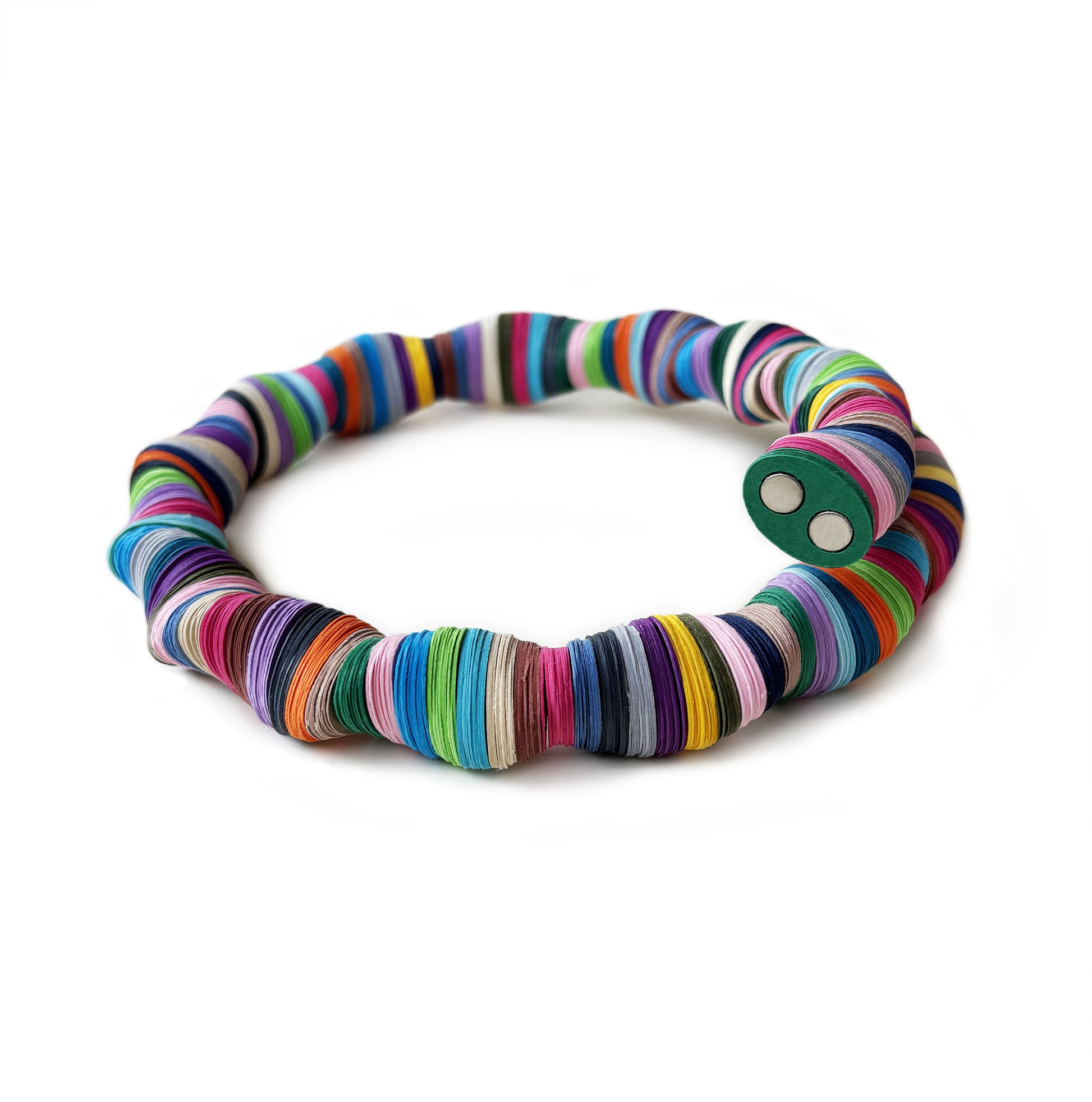 Girocollo di carta a spirale multicolore - Verde Alfieri