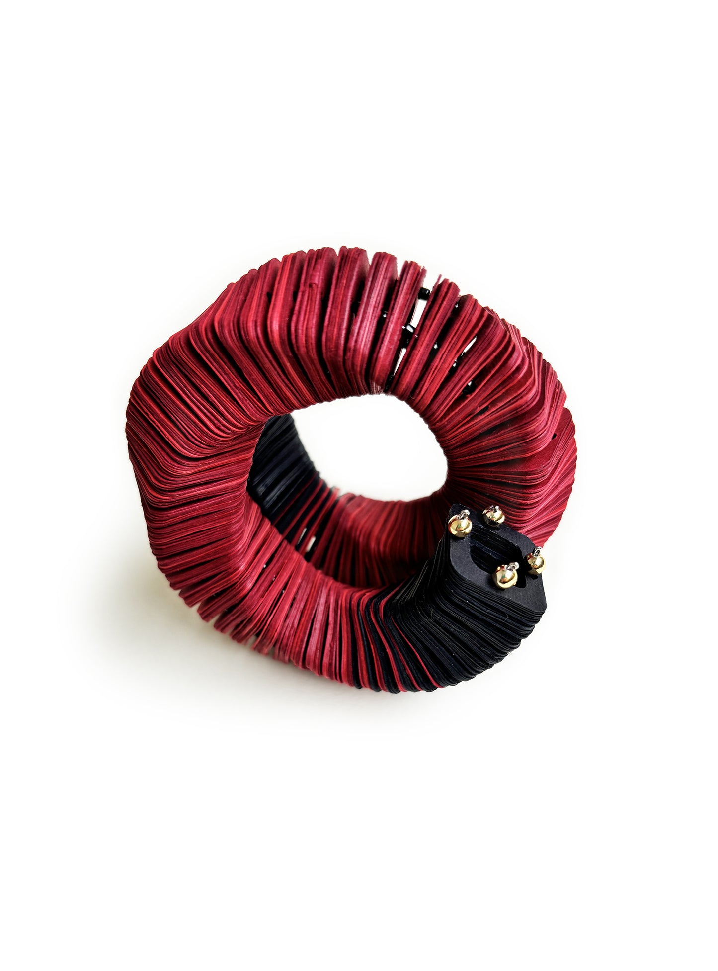 Dune, bracciale a spirale rosso e nero - Verde Alfieri