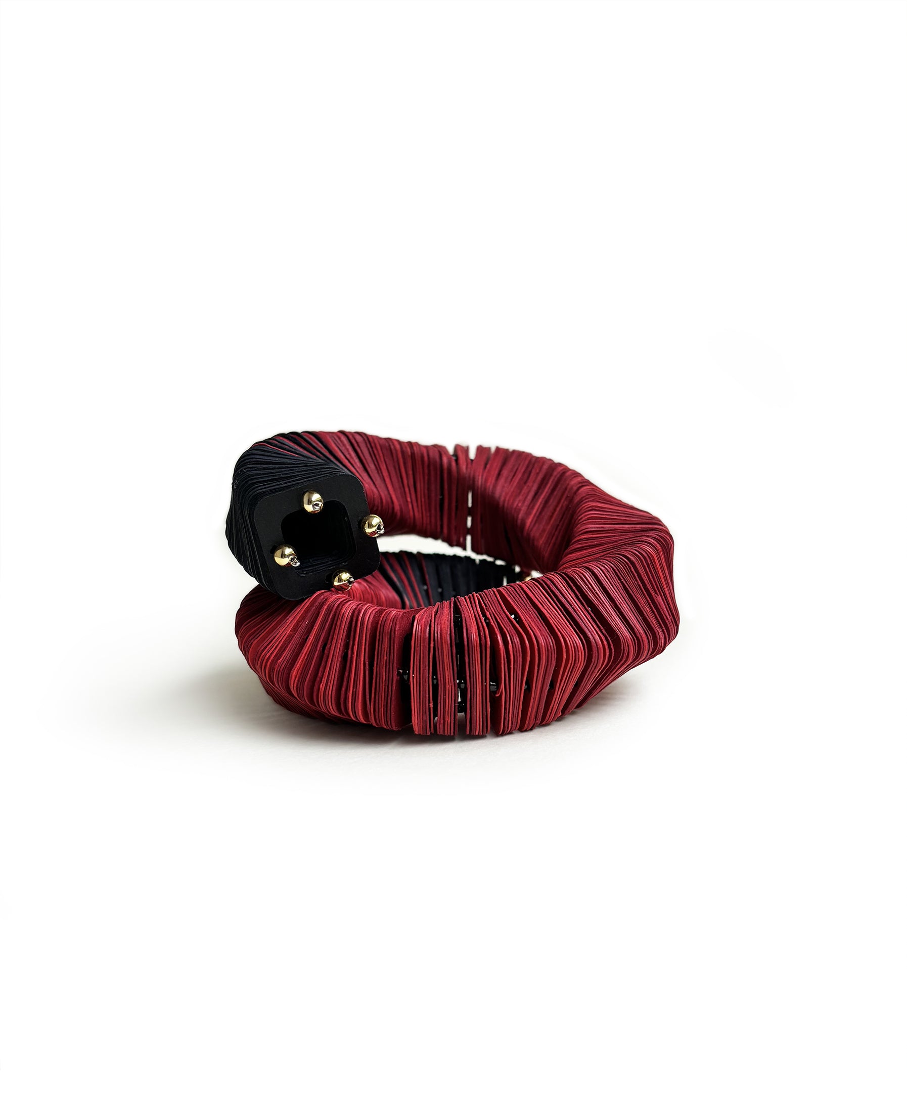 Dune, bracciale a spirale rosso e nero - Verde Alfieri