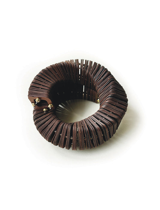 Dune, bracciale di carta marrone design a spirale - Verde Alfieri